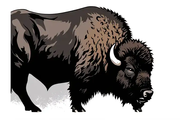 Bison silhouette tattoo design idea