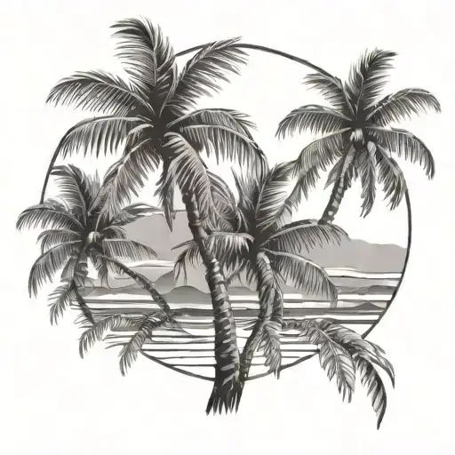 3 Palm Tree tattoo design idea