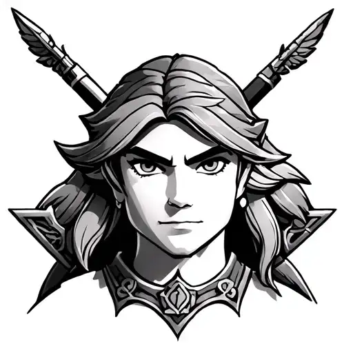 Legend of Zelda inspiration taking elements from Ocarina of Time, Twilight Princess, and Breath of the Wild tattoo design idea