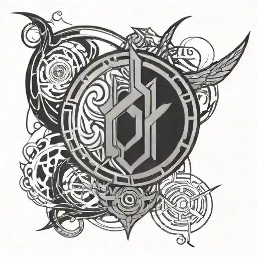 Loki cyber sigilism tattoo design idea