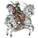 4 horsemen of the apocalypse riders are samurai tattoo design idea