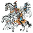 4 horsemen of the apocalypse riders are samurai tattoo design idea