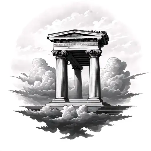  full inner bicep tattoo the design i have is clouds with a building made of greek pillars. On two of the pillar tattoo design idea