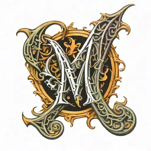 gothic Font F elven font M tattoo design idea