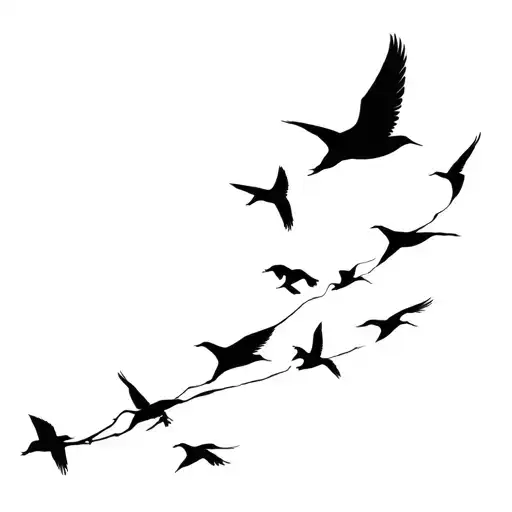 Paper birds in the journey of Chihiro Flying tattoo design idea