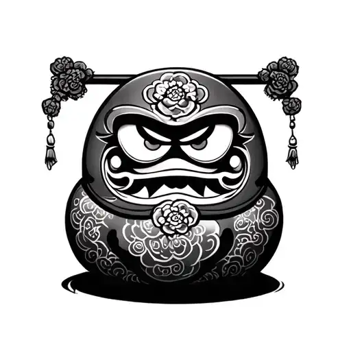 daruma doll tattoo design idea