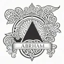 Abraham (name) in a banner on fore arm tattoo tattoo design idea
