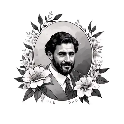memorial for dad tattoo design idea