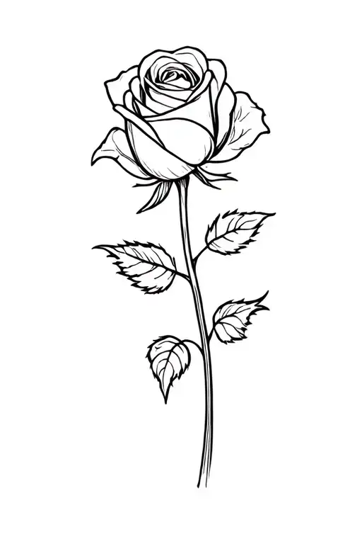 A rose stem turning to name tattoo tattoo design idea