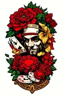 my past life is full of gambling and gang but not i am a gentle man  tattoo design idea