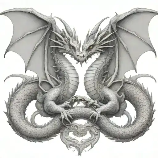 two-headed dragon tattoo design idea