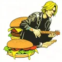 kurt cobain eat burger tattoo design idea