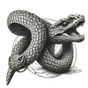 cobra sketch tattoo wraps around a man's collarbone tattoo design idea