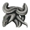 cobra sketch tattoo wraps around a man's collarbone tattoo design idea