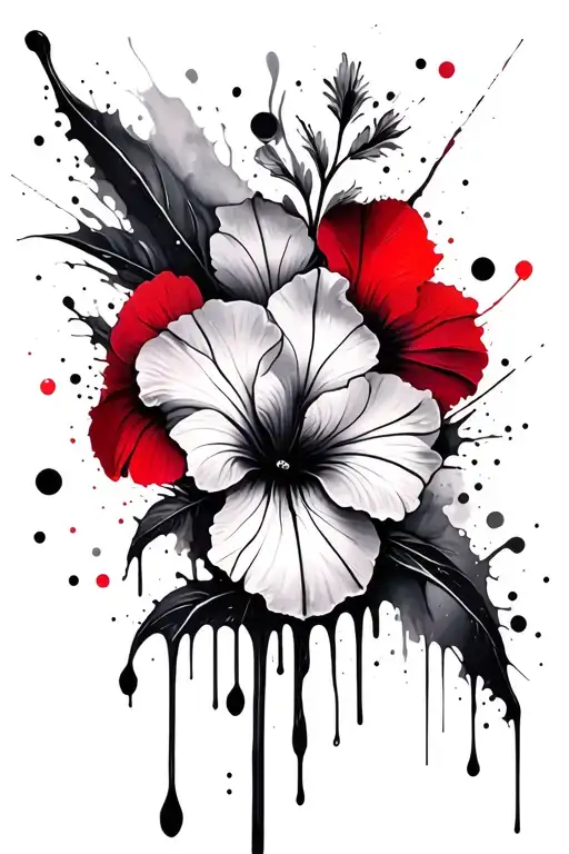 primrose violet iris flower tattoo design idea