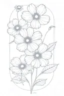 single cosmos flower tattoo design idea