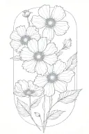 single cosmos flower tattoo design idea