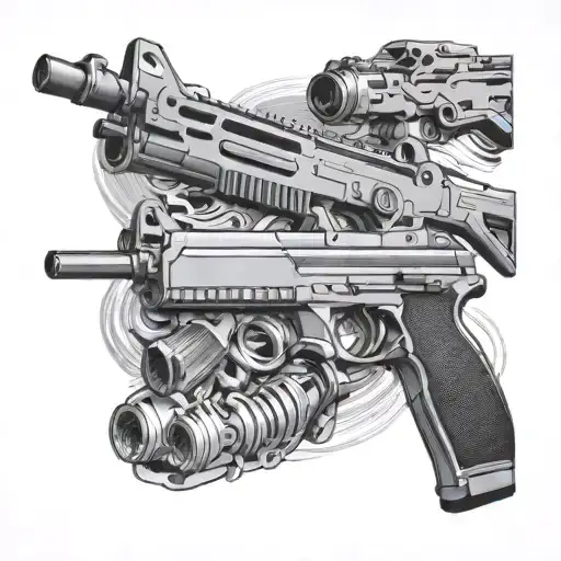 Ak 47 and ar 15 tattoo design idea