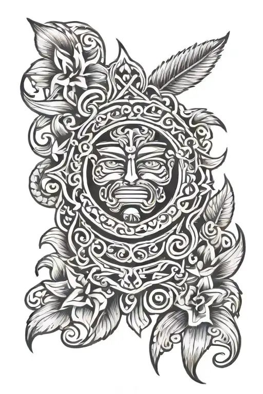 samoa half chest piece tattoo design idea