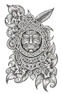 samoa half chest piece tattoo design idea