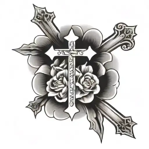 Philippians 4:13 with a cross tattoo design idea