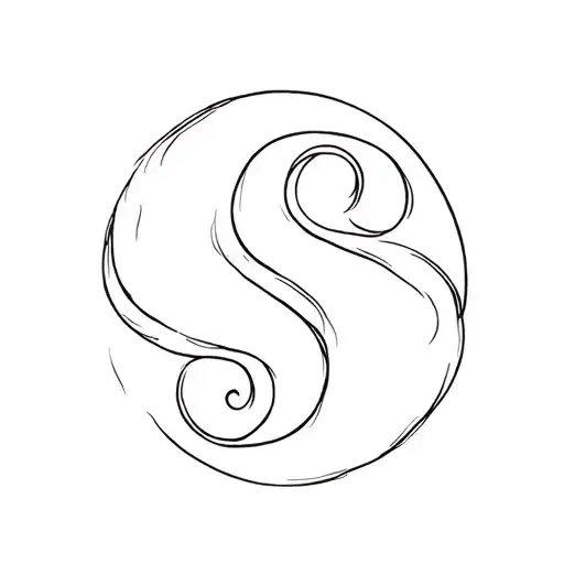 Ganesh Hindu god (more prominent) , Yin-yang symbol and letter S as the centre piece tattoo design idea