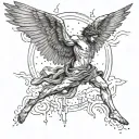 icarus falling from sky tattoo design idea