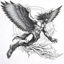 icarus falling from sky tattoo design idea