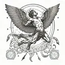 icarus falling from sky tattoo design idea