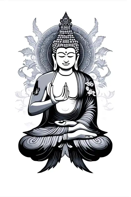 8 Auspicious Symbols of Buddhism tattoo design idea