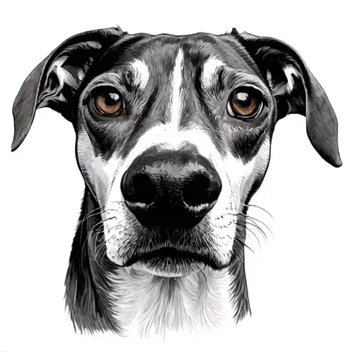 whippet nose print tattoo design idea