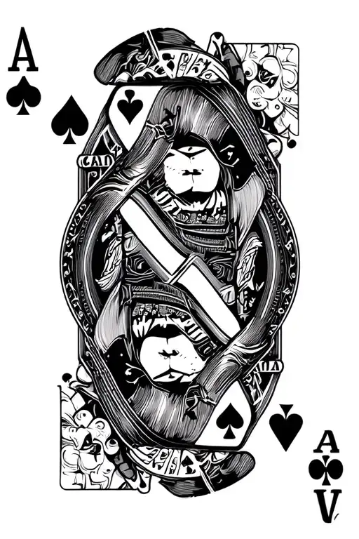 deck of cards being shuffled tattoo design idea