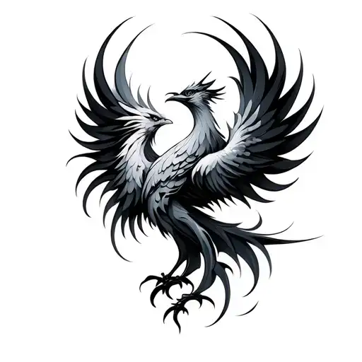 phoenix abstract tattoo design idea
