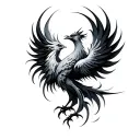 phoenix abstract tattoo design idea
