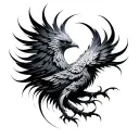 phoenix abstract tattoo design idea