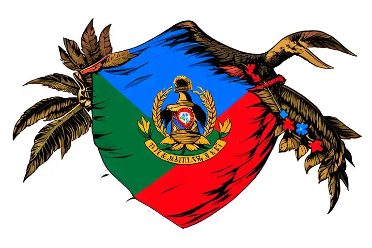 1804 inside it the Haitian flag inside tattoo design idea