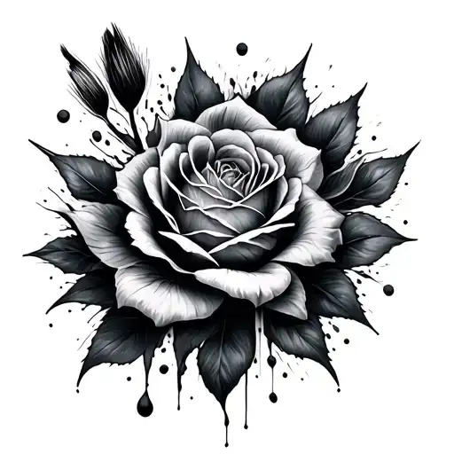 paint brush strokes tattoo design idea