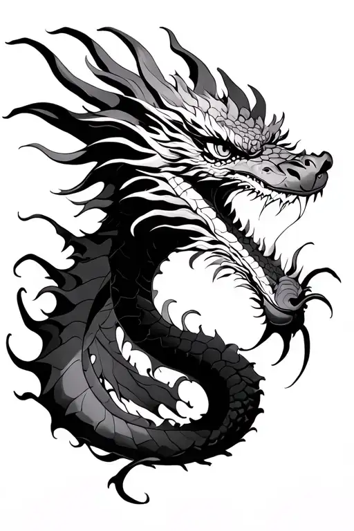 haku dragon from spirited away tattoo design idea
