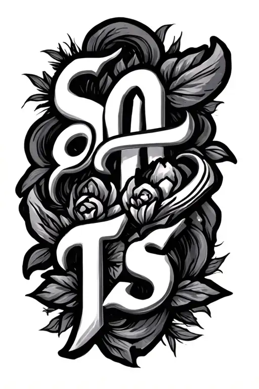 text SANTOS tattoo design idea