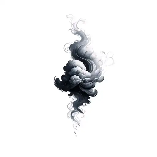 Coverup Clouds and Smoke tattoo design idea