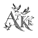 Family Tattoo with birds and these initials: A, S, K, K tattoo design idea