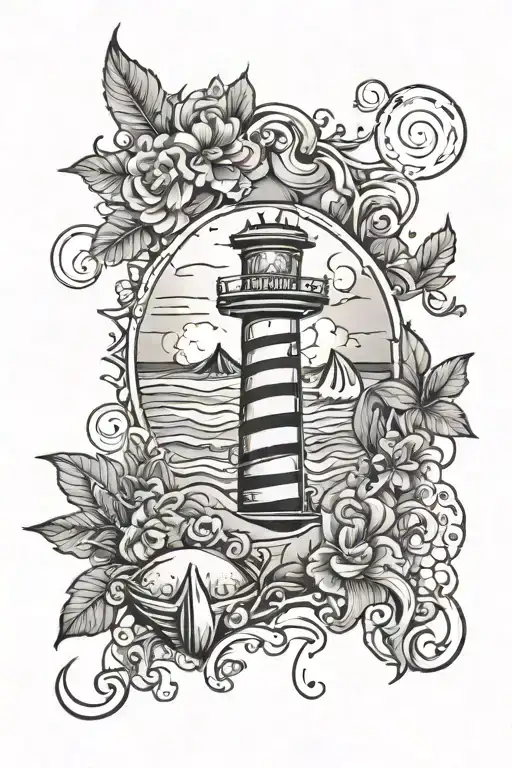 Beach Themed tattoo design idea