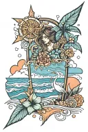 Beach Themed tattoo design idea