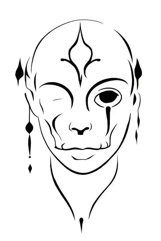 virgin blank face doing voodoo tattoo design idea