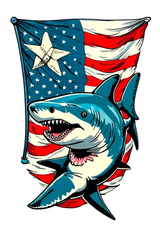 scuba dive flag with hammerhead shark  tattoo design idea