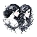 Twin Flames tattoo design idea
