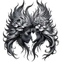 Twin Flames tattoo design idea