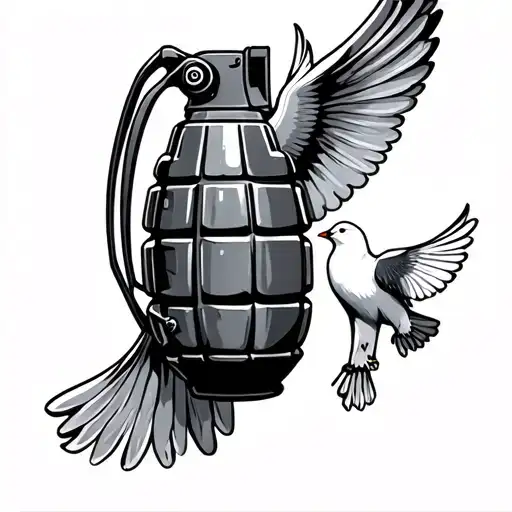 Built for war + Structured for peace. grenades and doves tattoo design idea