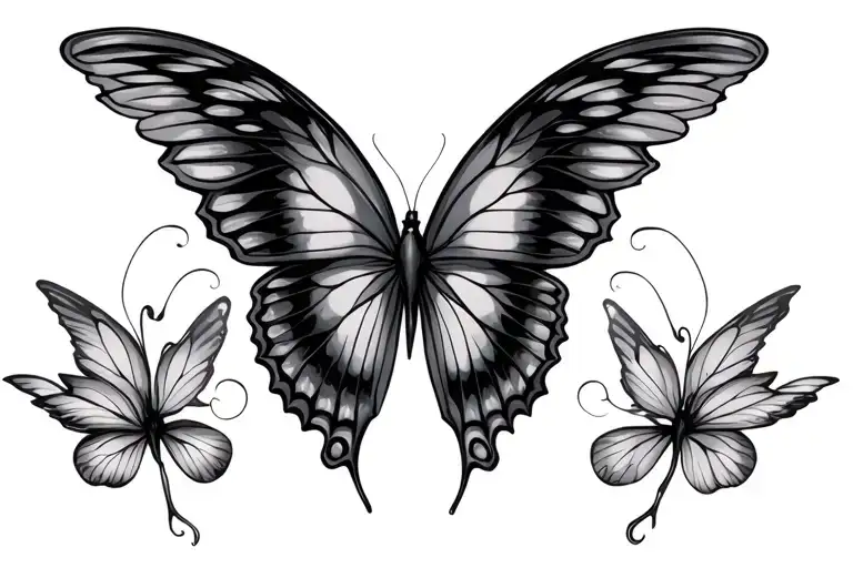 y2k butterfly wings tattoo design idea