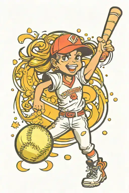 Softball spots theme for daughter tattoo tattoo design idea